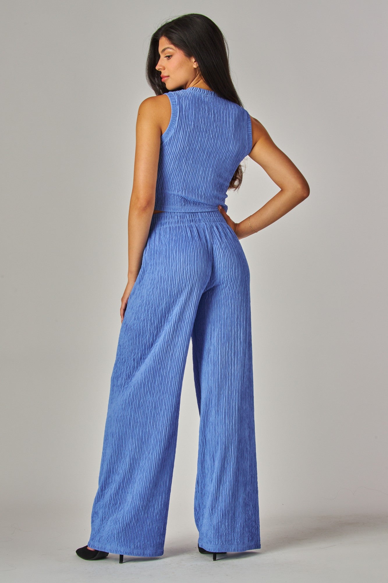 Set de Blusa y Pantalón Texturizado Corte Amplio