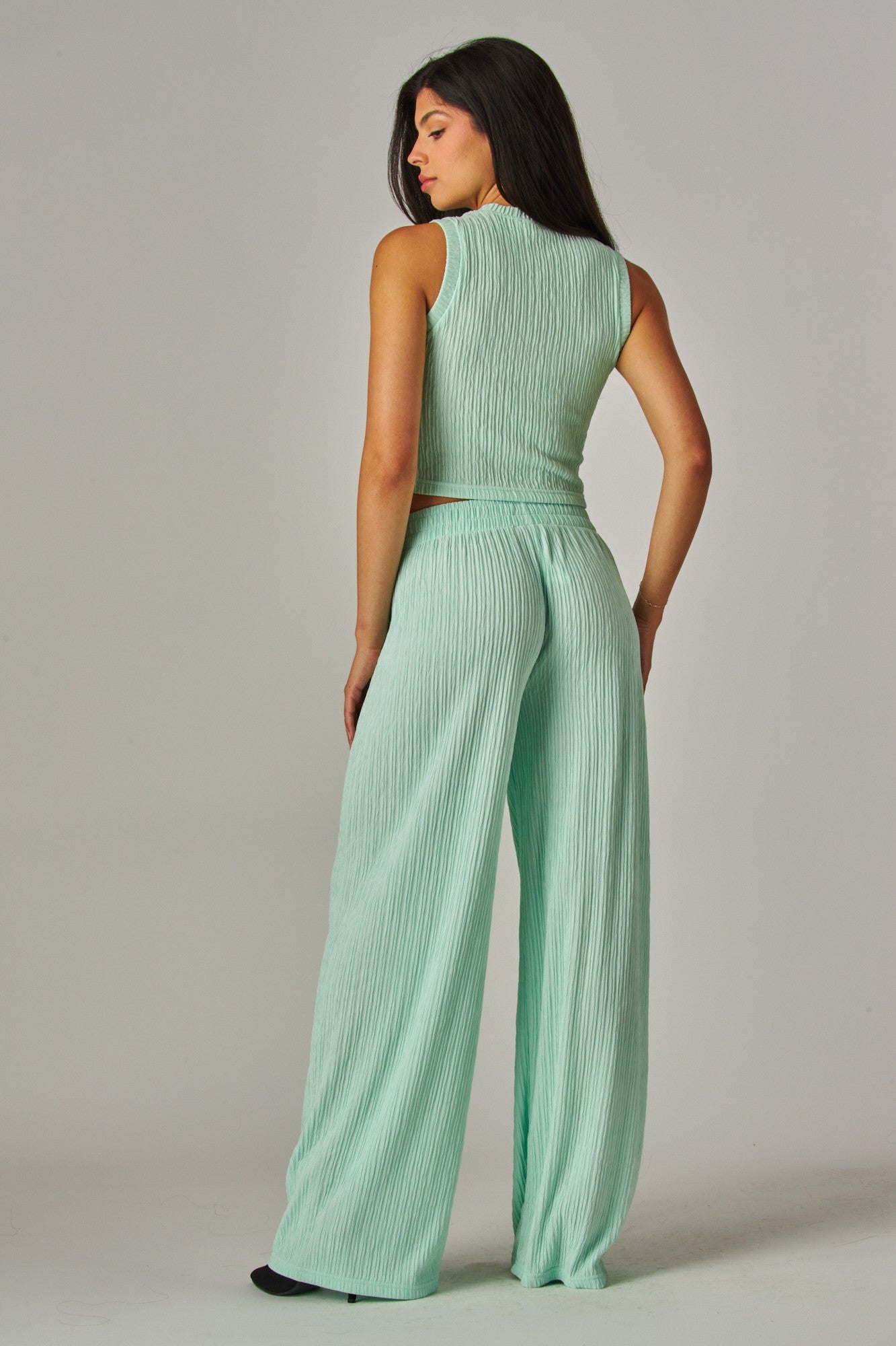 Set de Blusa y Pantalón Texturizado Corte Amplio