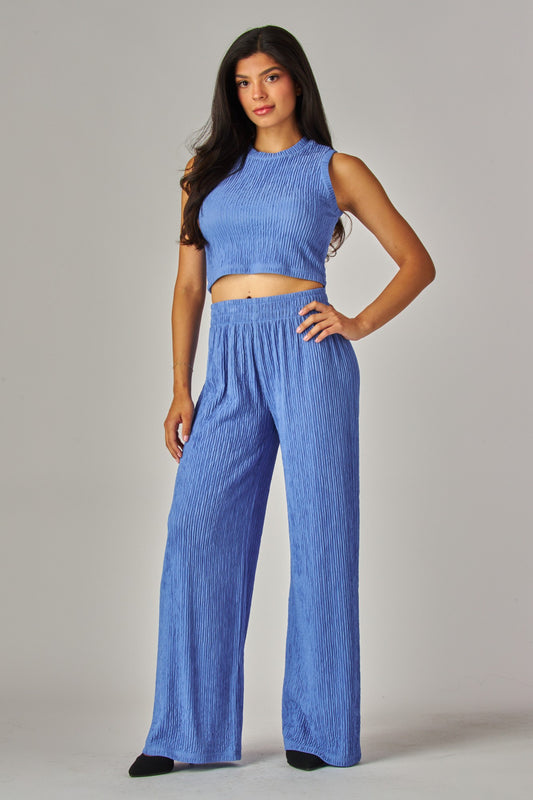 Set de Blusa y Pantalón Texturizado Corte Amplio