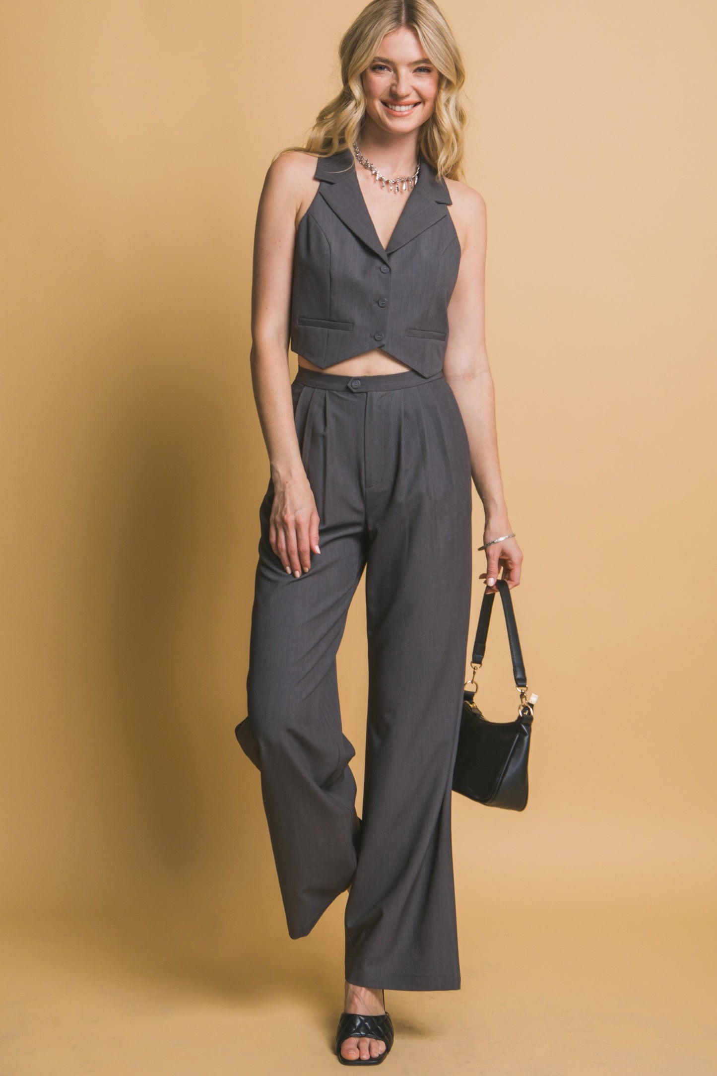 Chaleco top corte sastre con botones