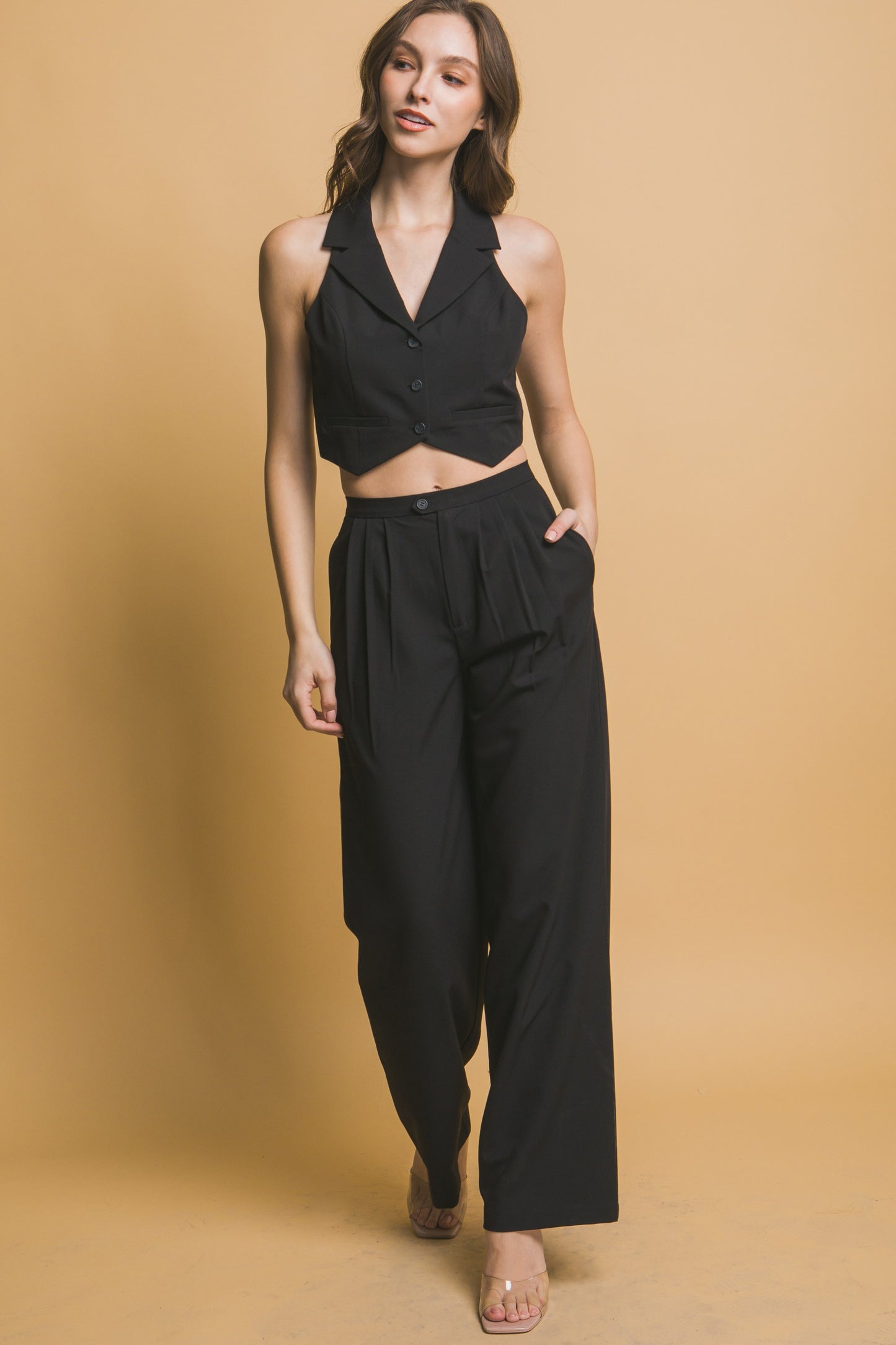 Chaleco top corte sastre con botones