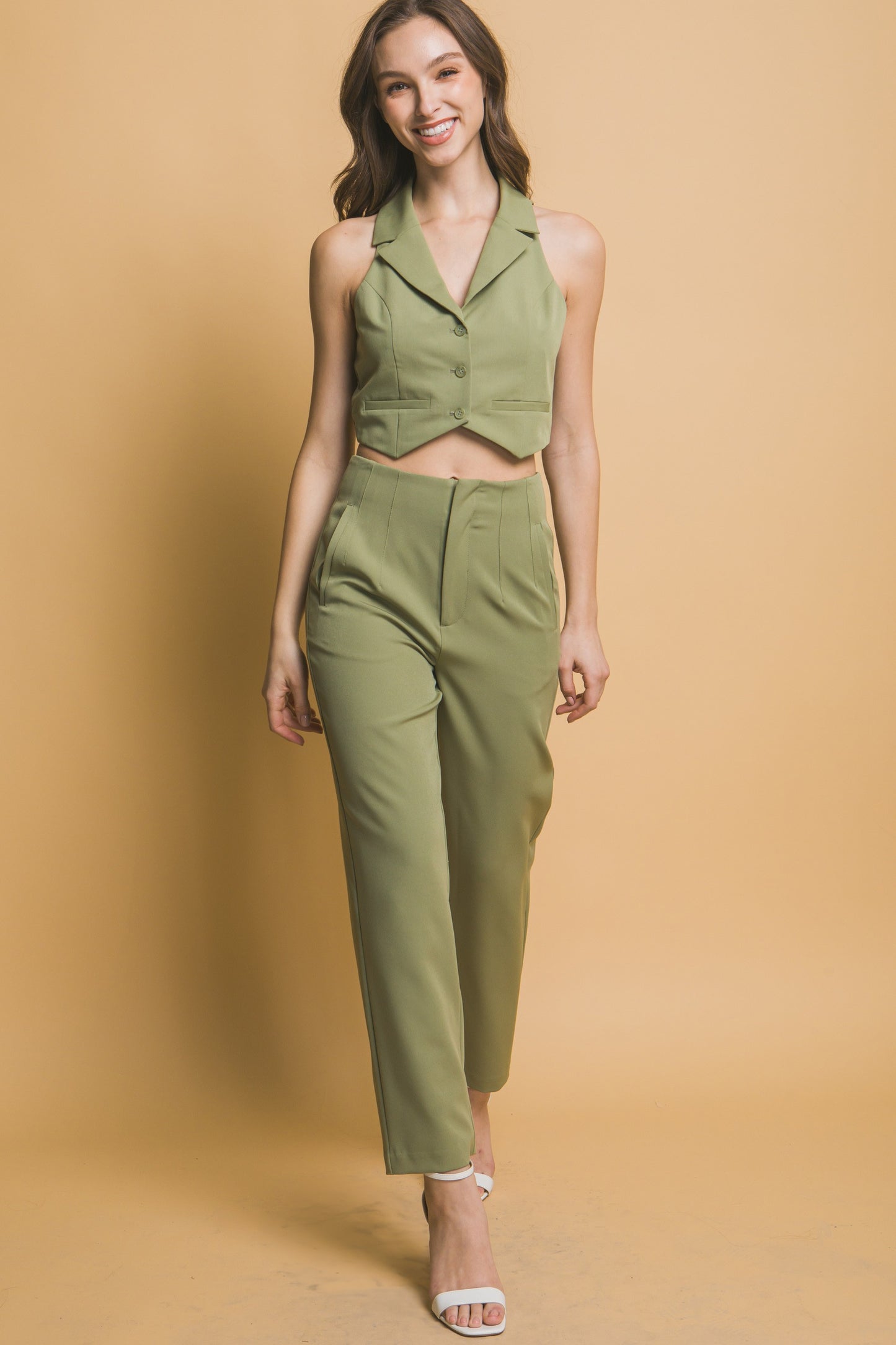 Chaleco top corte sastre con botones