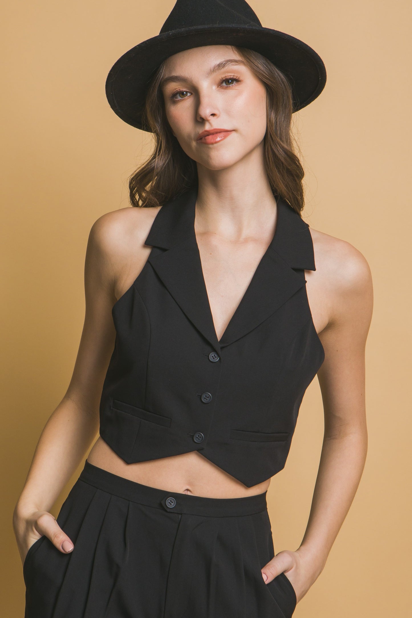 Chaleco top corte sastre con botones