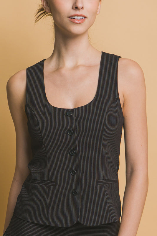 Chaleco Sastre con Botones y Corte Entallado