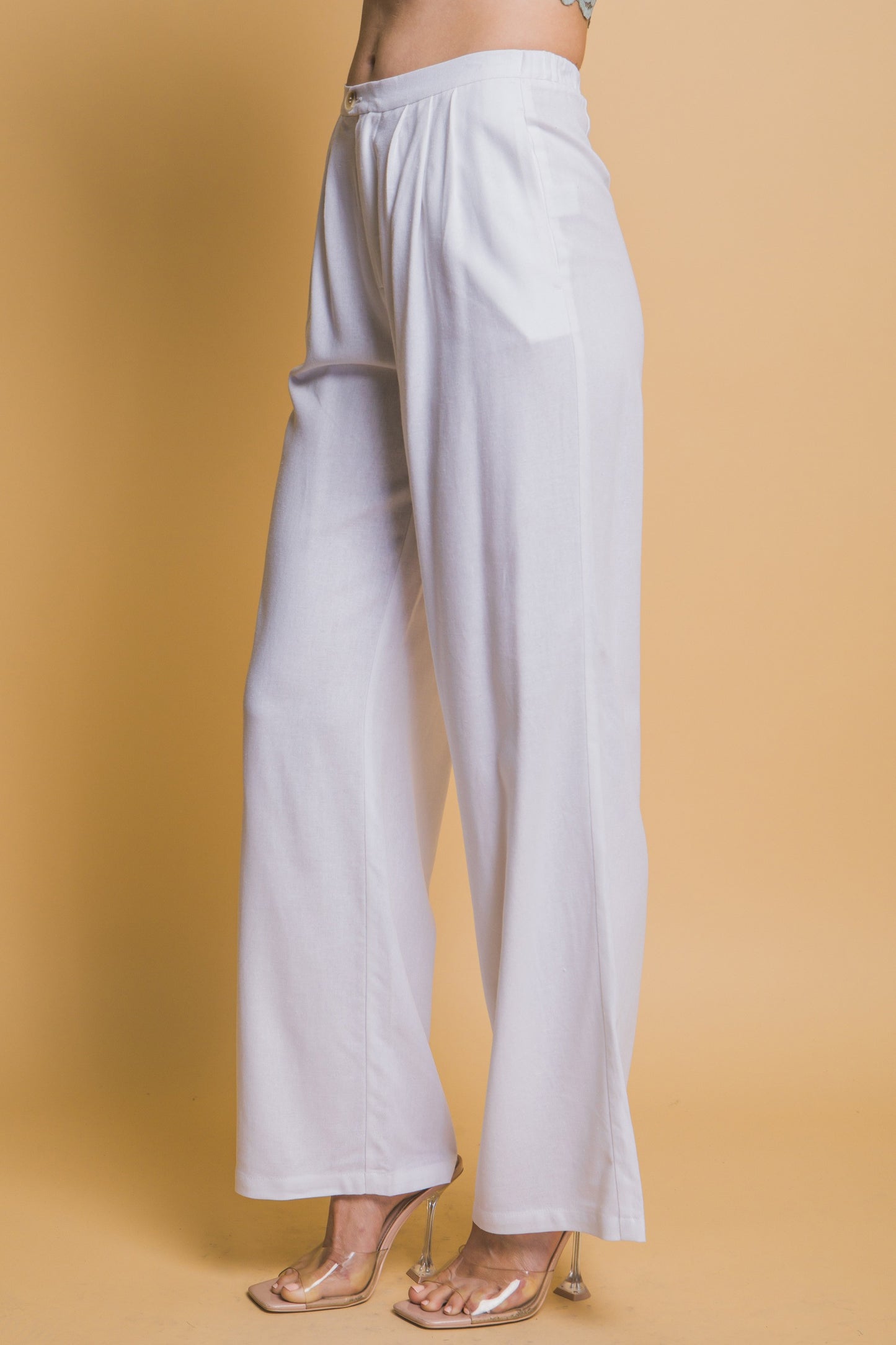 Pantalón palazzo de tiro alto con pinzas