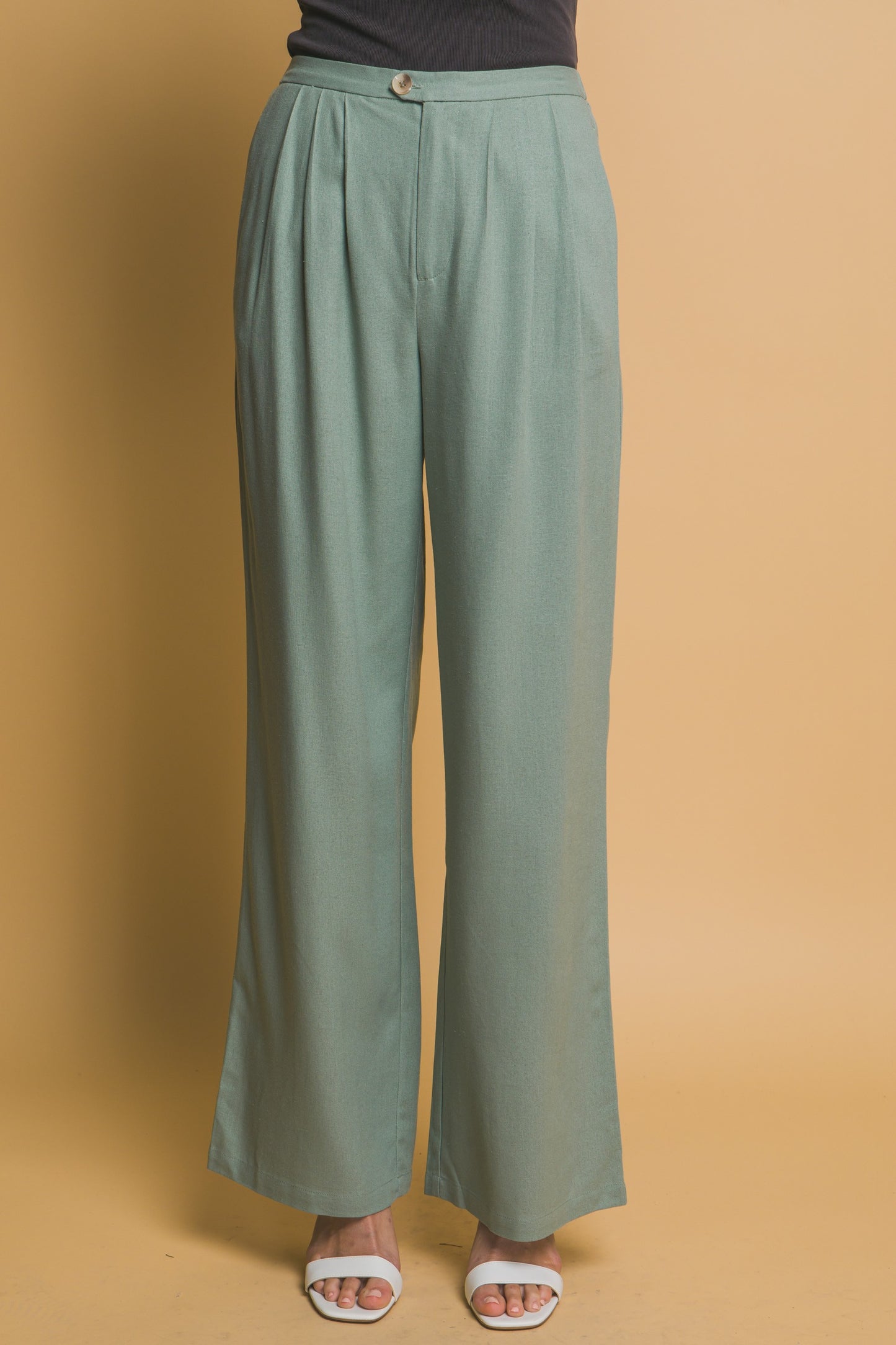 Pantalón palazzo de tiro alto con pinzas