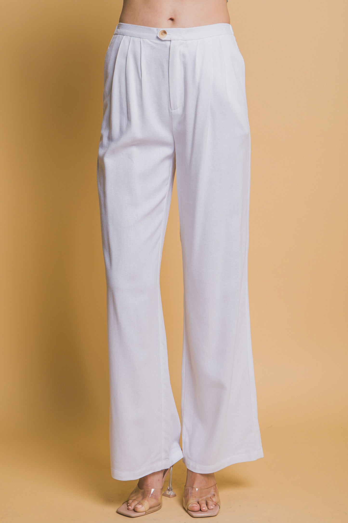 Pantalón palazzo de tiro alto con pinzas