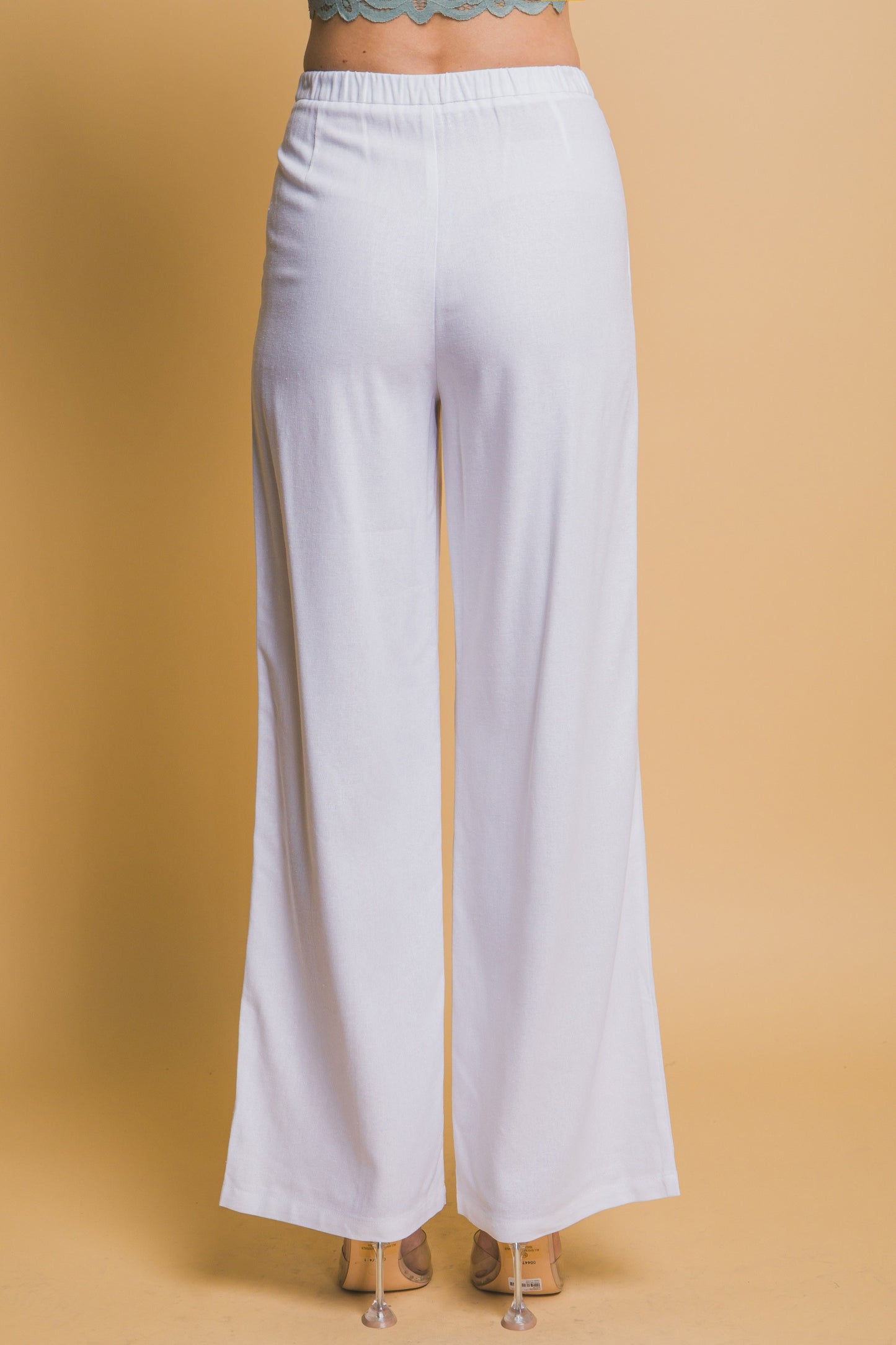 Pantalón palazzo de tiro alto con pinzas