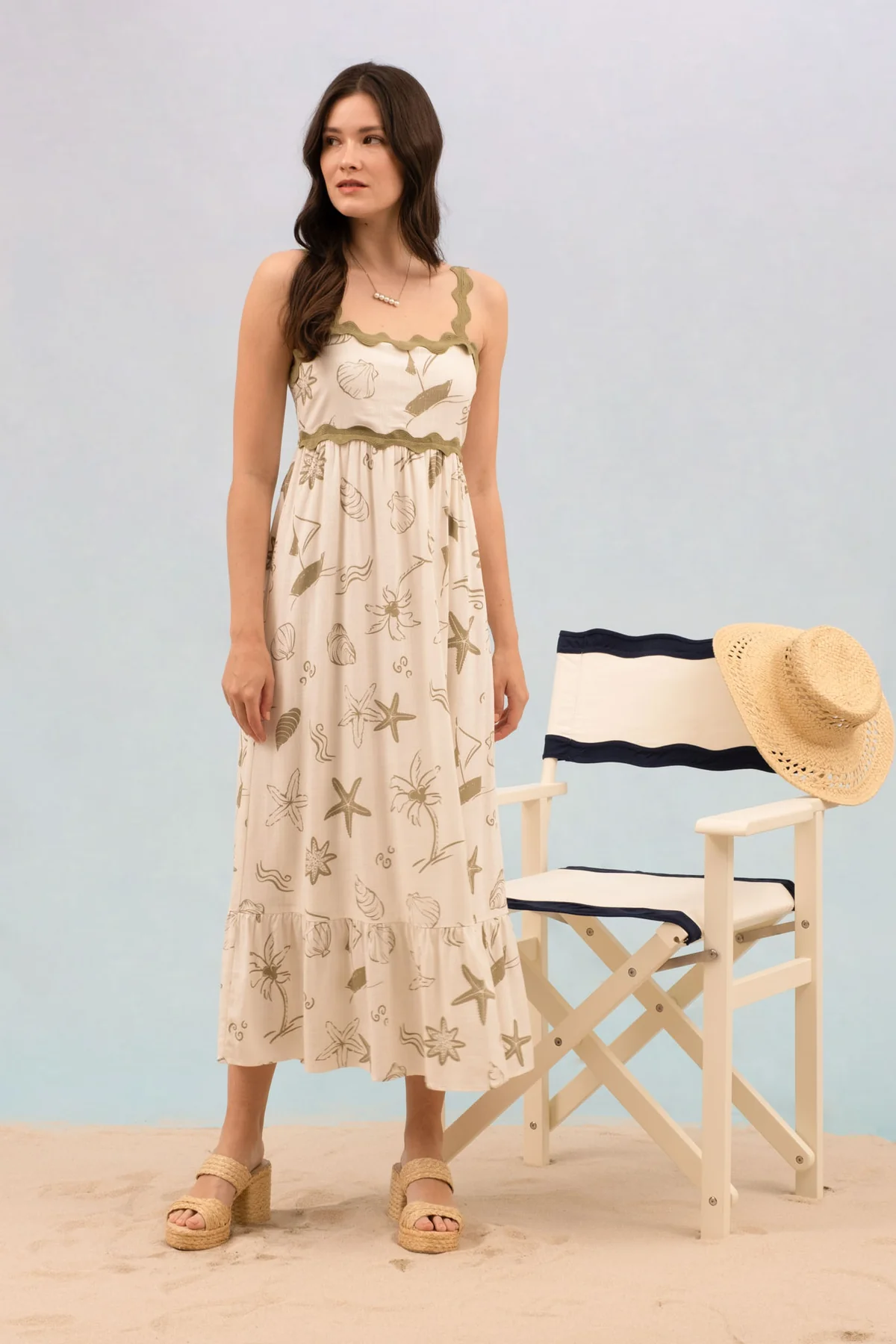 Vestido Largo Floral con Tirantes Ajustables