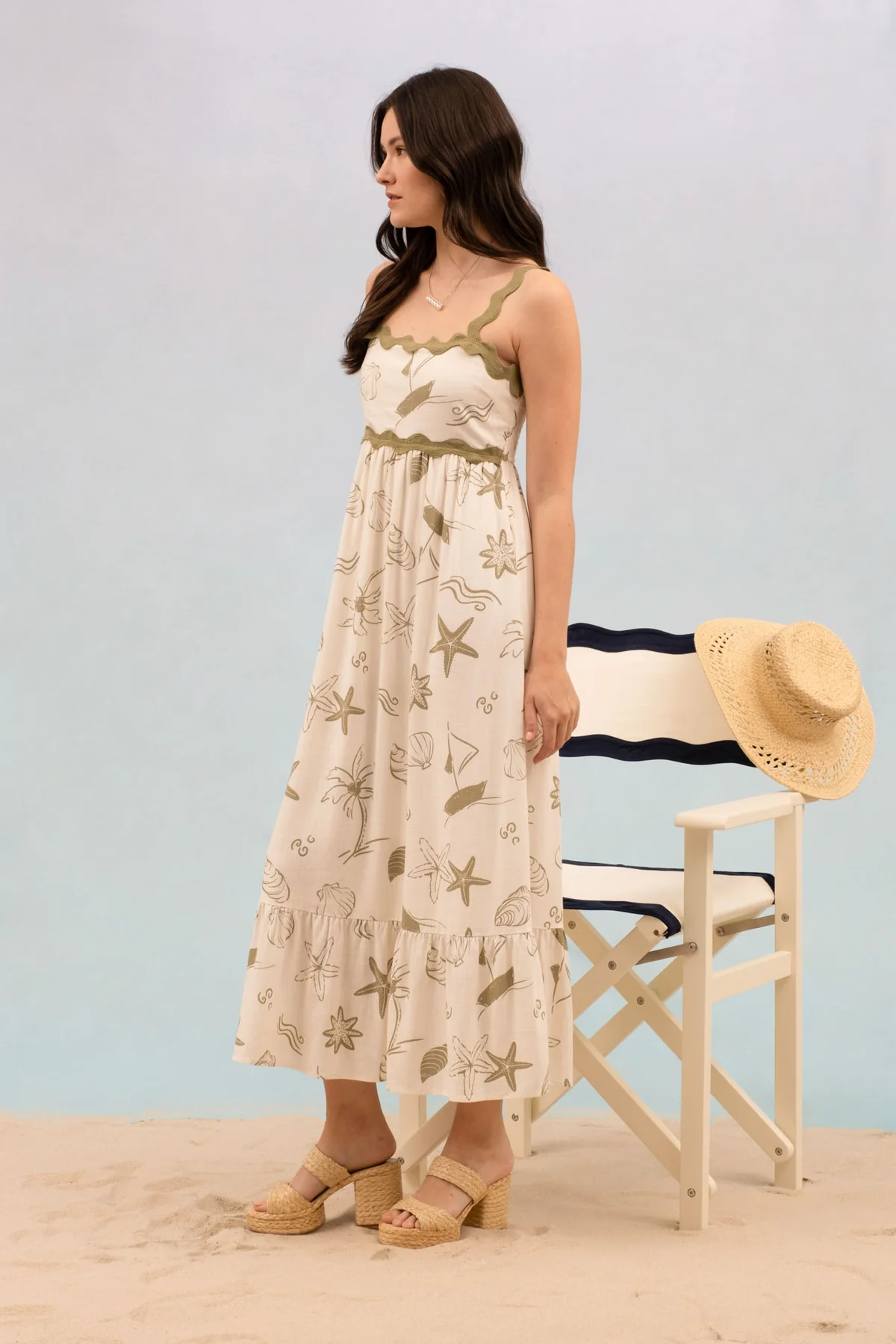 Vestido Largo Floral con Tirantes Ajustables