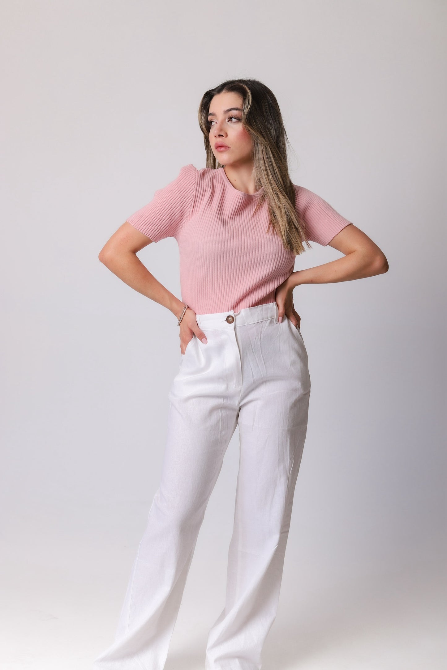 Blusa de punto acanalado