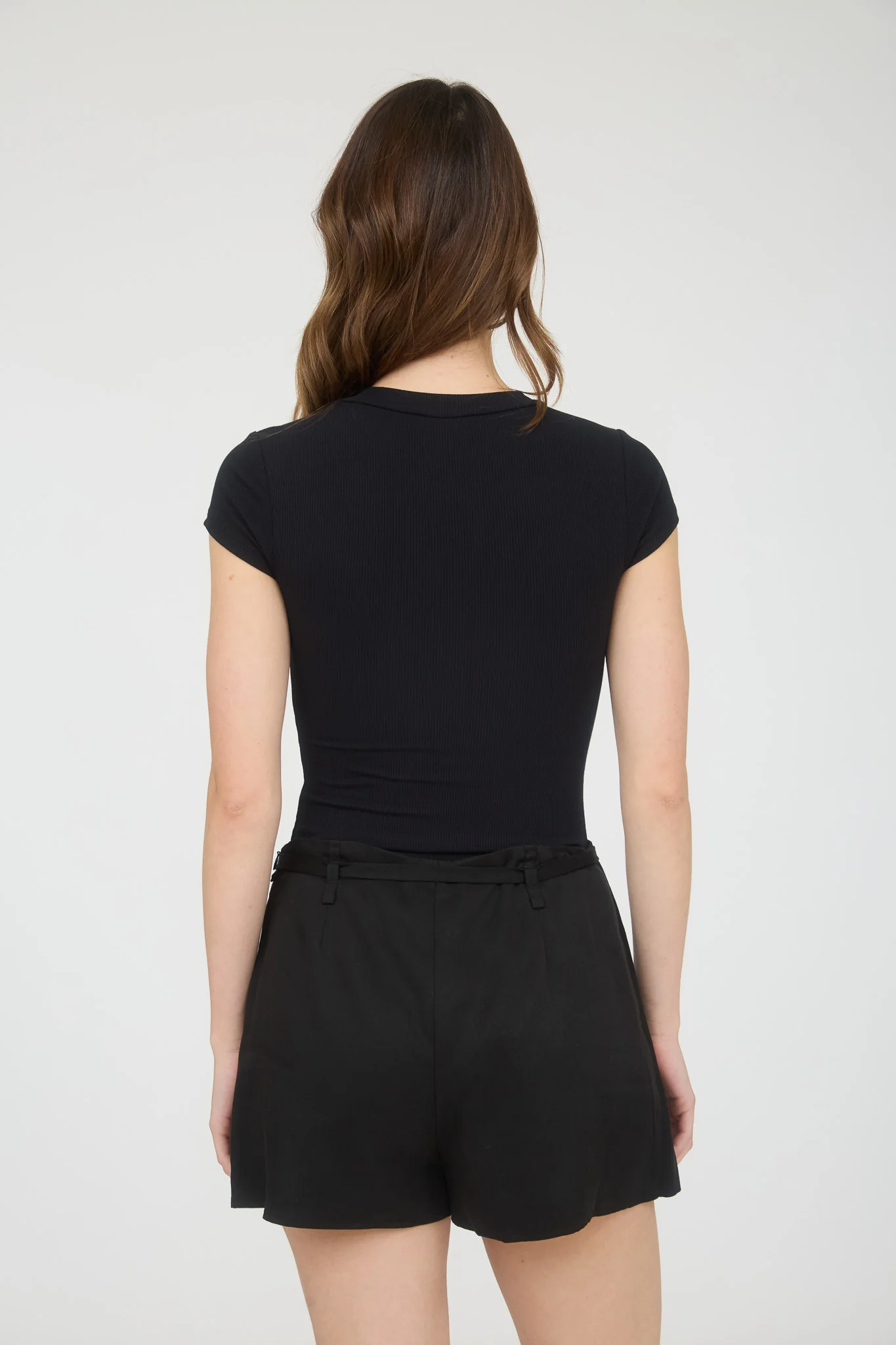 Pantiblusa básica de canalé manga corta