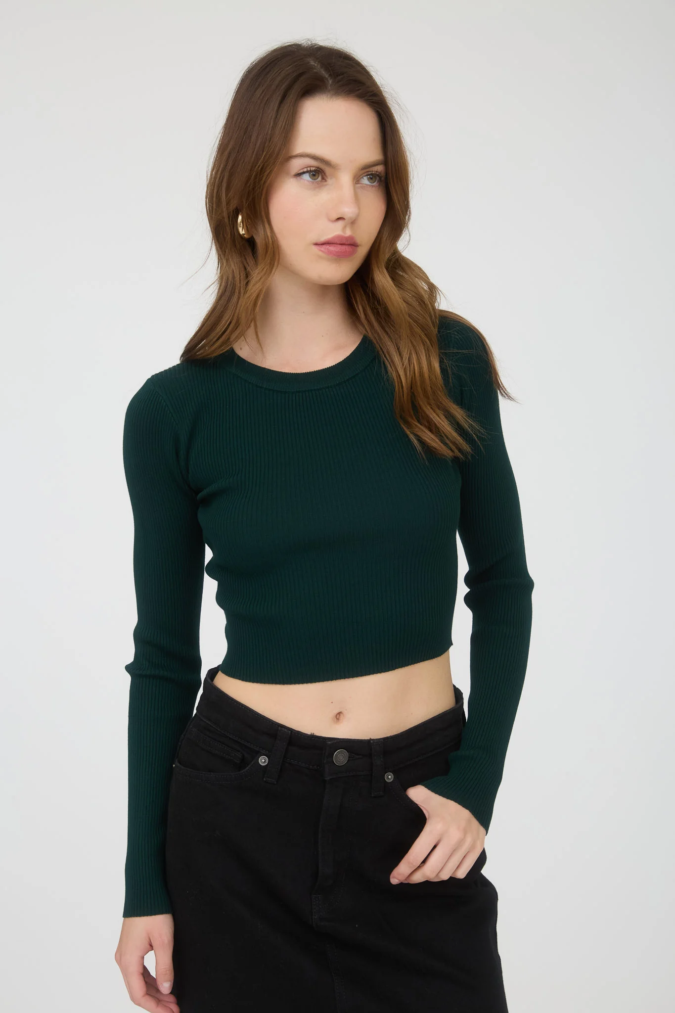 Blusa Crop de Punto Canalé