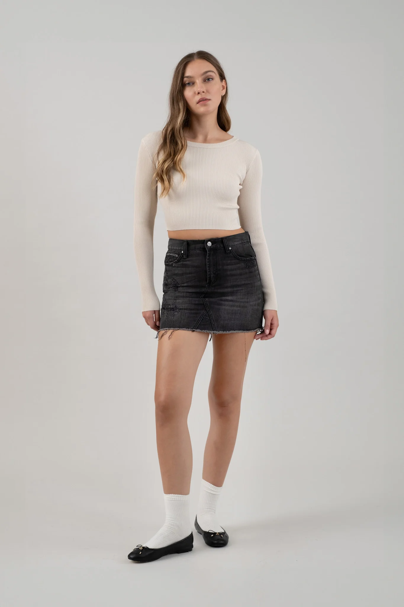 Blusa Crop de Punto Canalé