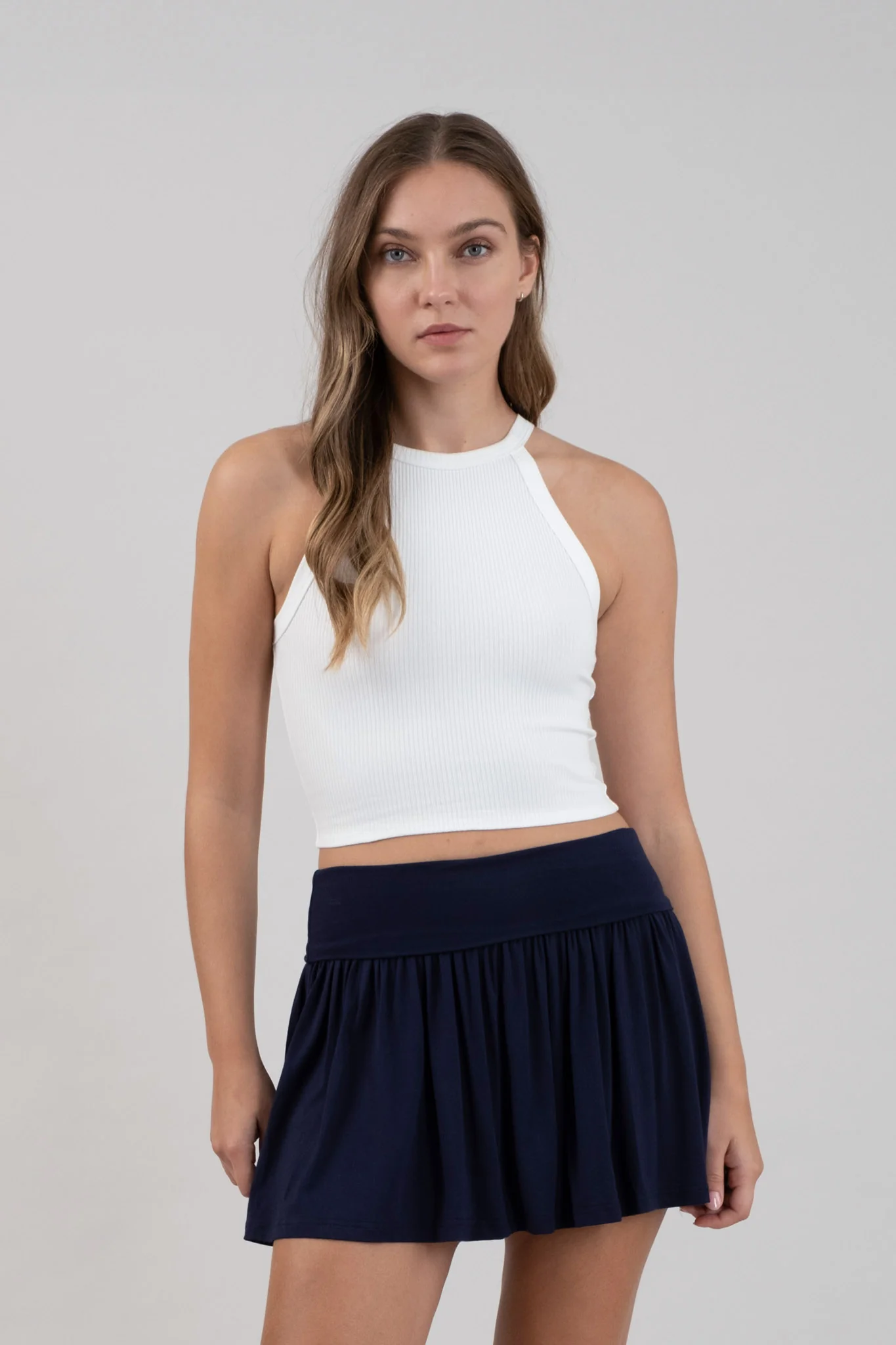 Top de Tirantes Cortos Ajustado de Canalé