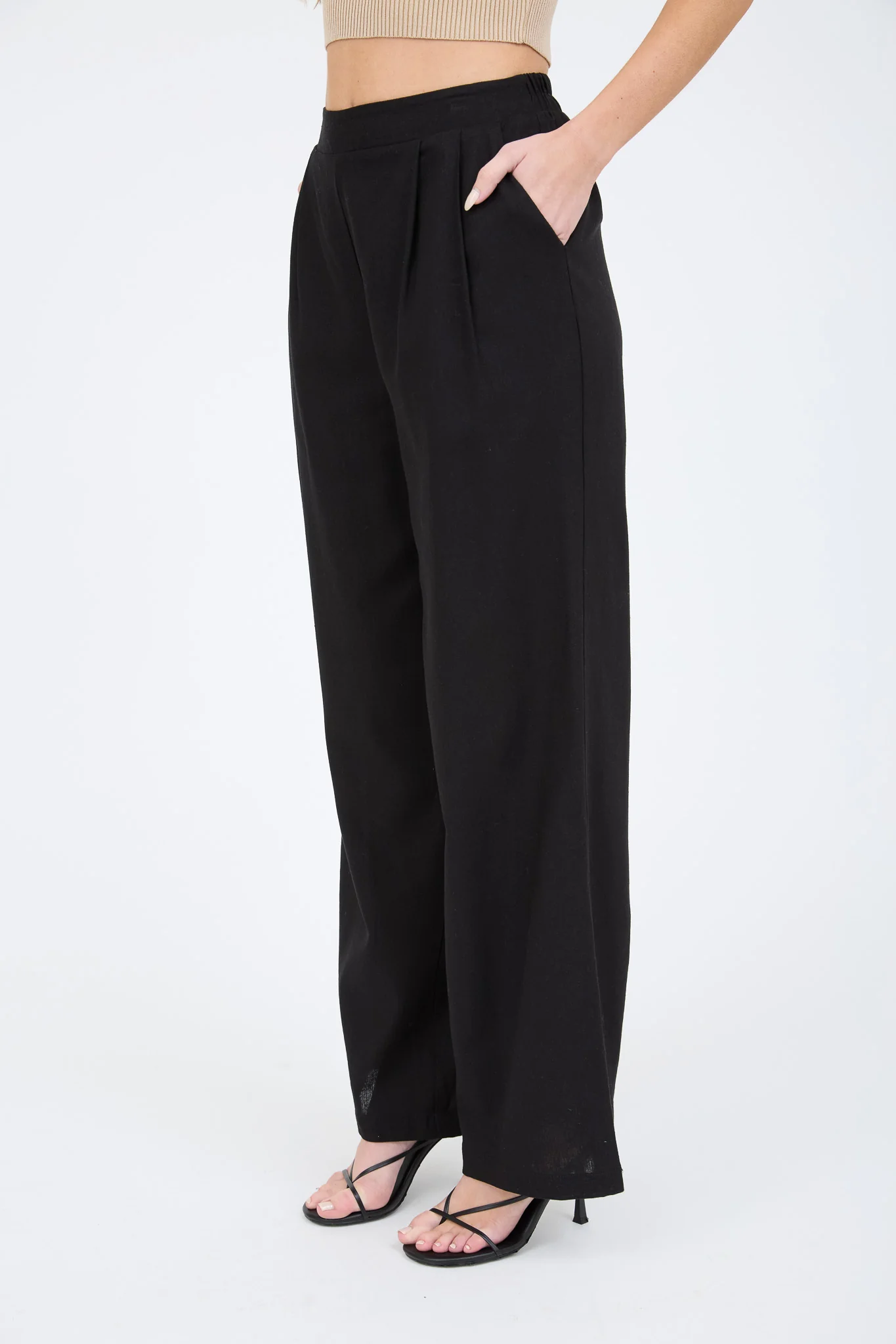 Pantalón palazzo tiro alto estilo formal
