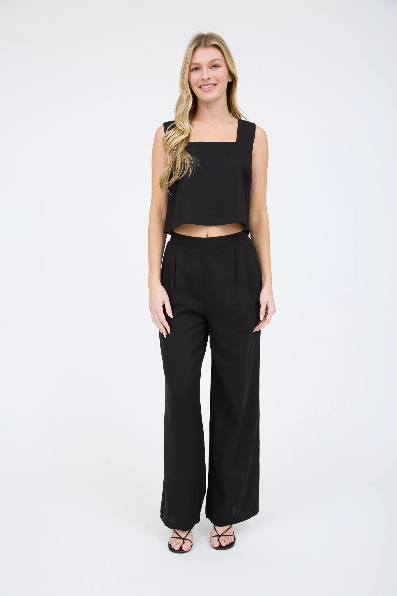 Pantalón palazzo tiro alto estilo formal