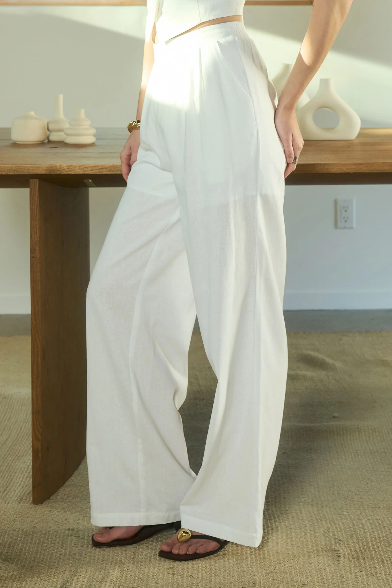 Pantalón palazzo tiro alto estilo formal