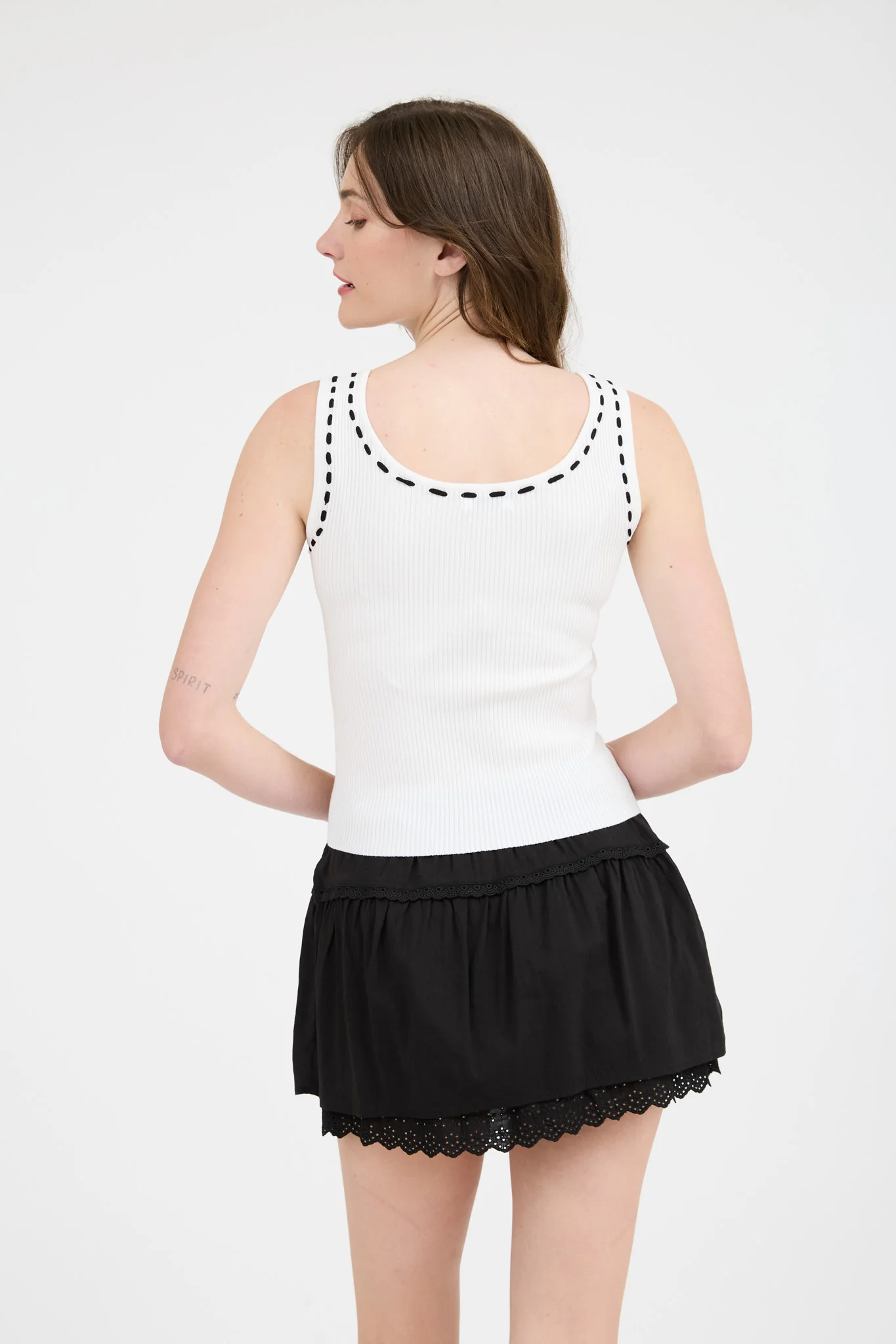 Top de canalé con lazo