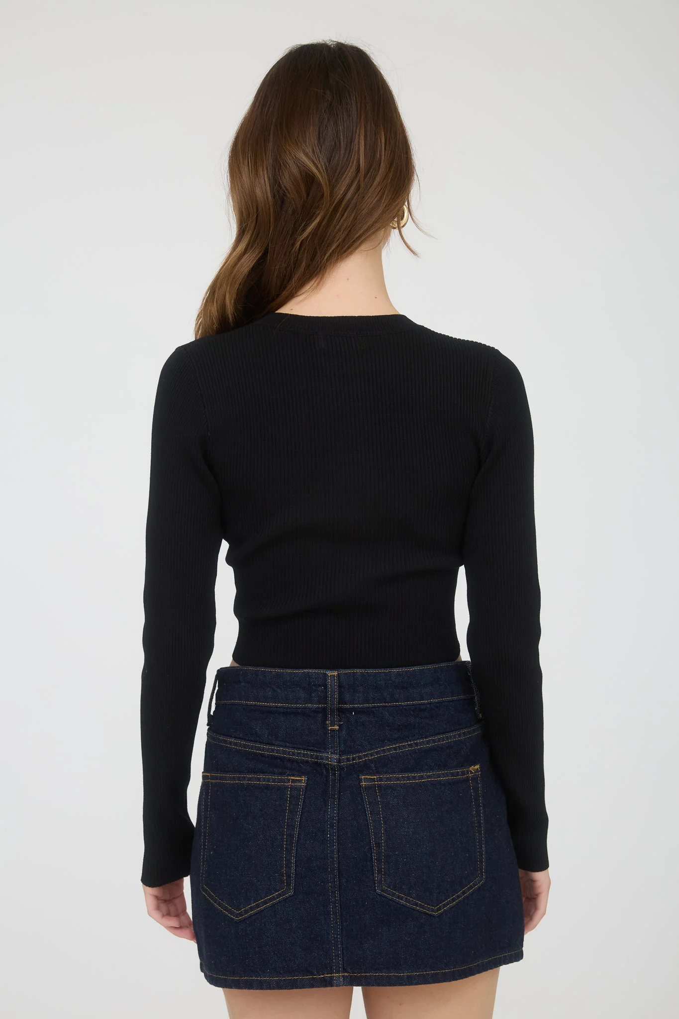 Blusa manga larga corte ajustado con botones