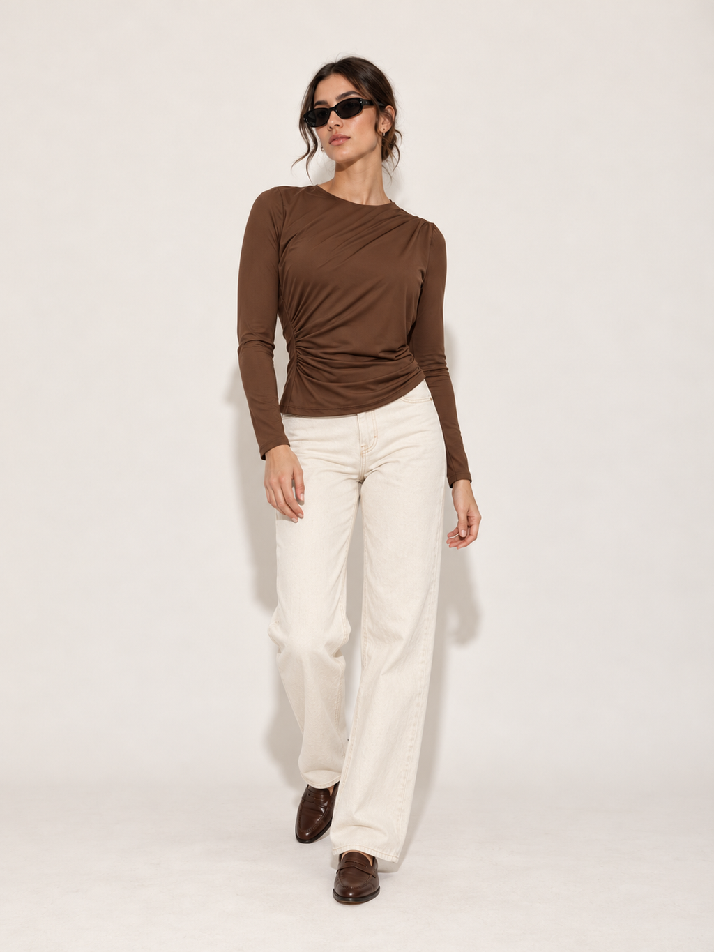 Blusa con plisado lateral — Vista completa