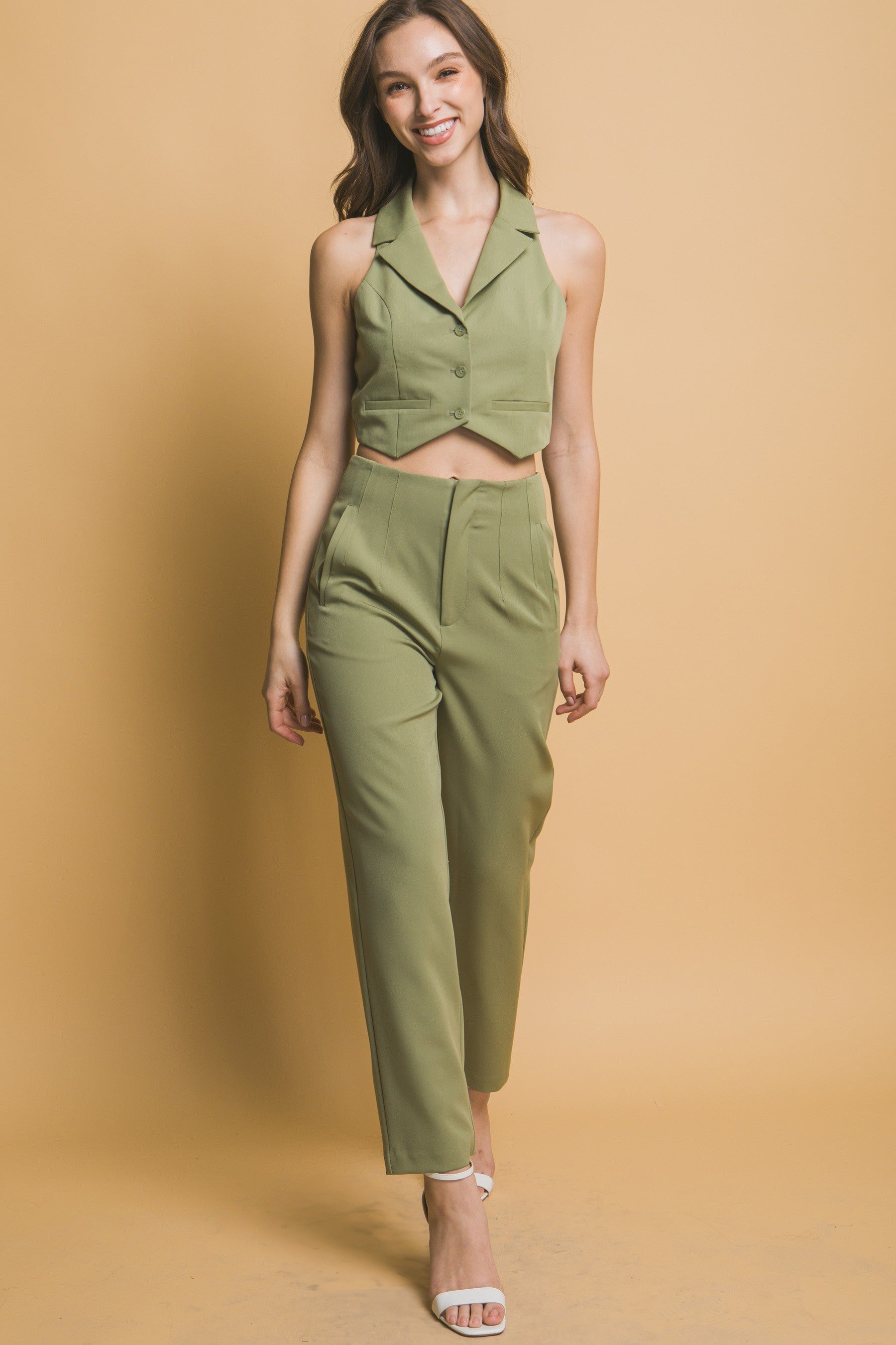 Chaleco top corte sastre con botones