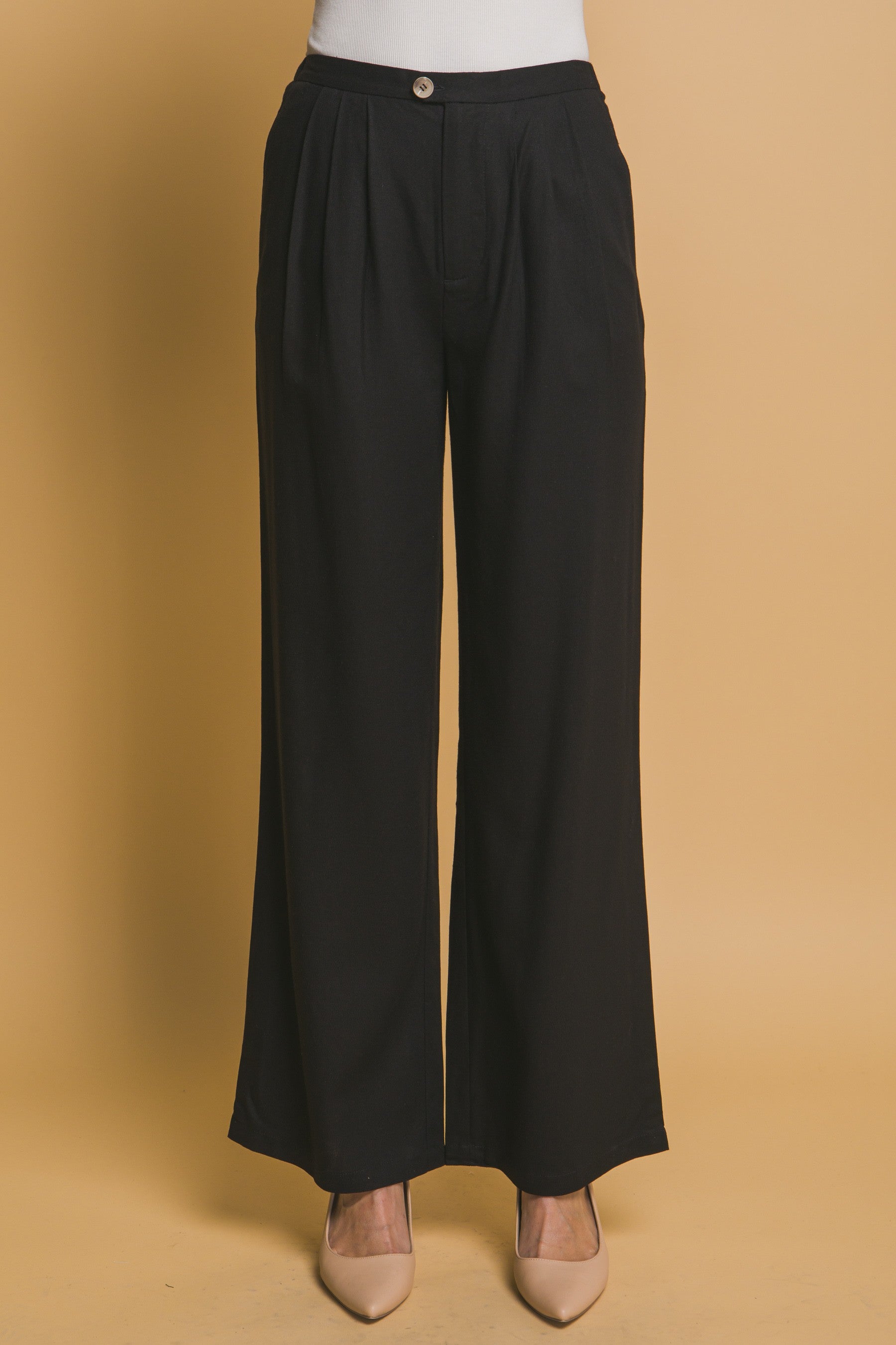 Pantalón palazzo de tiro alto con pinzas