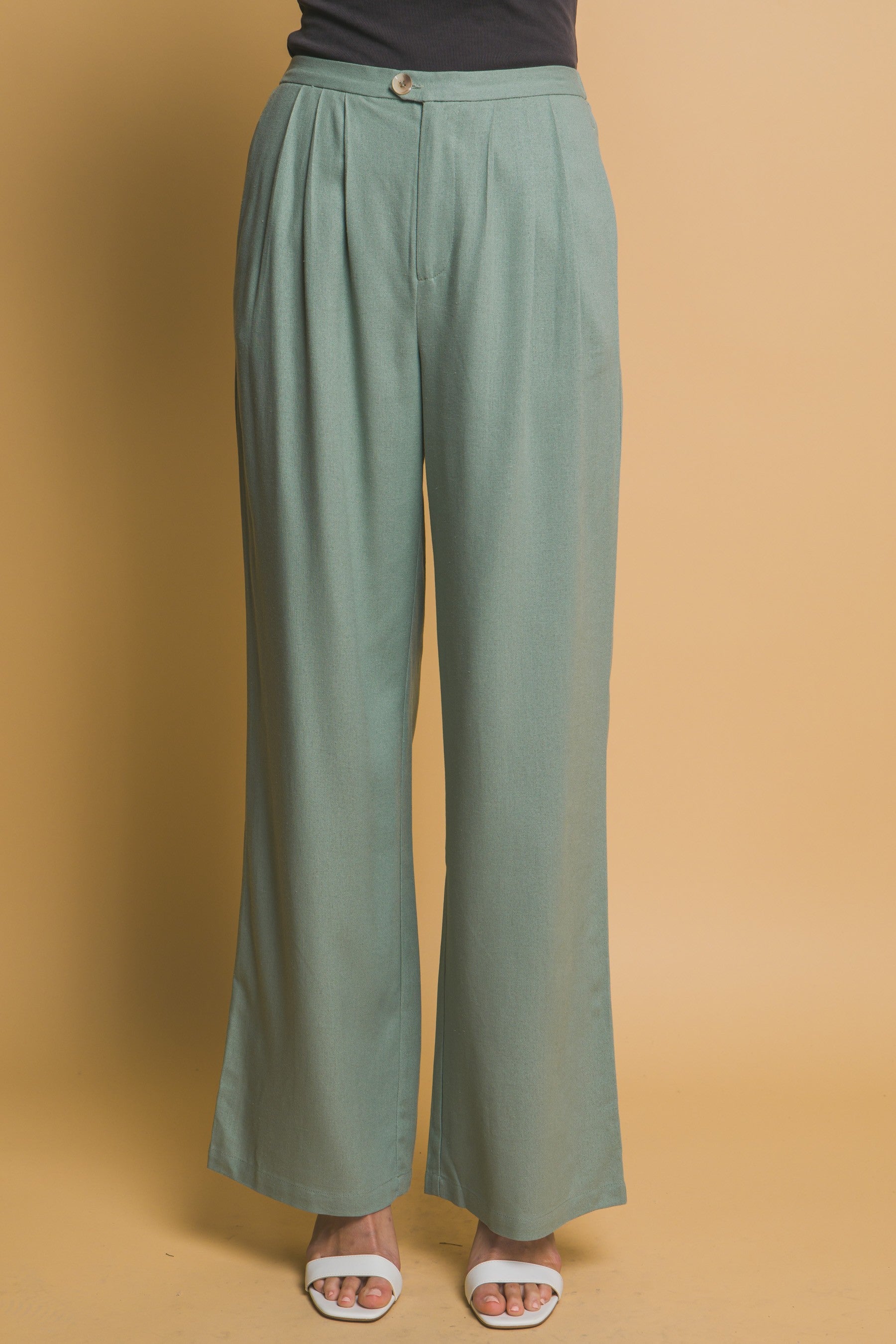 Pantalón palazzo de tiro alto con pinzas