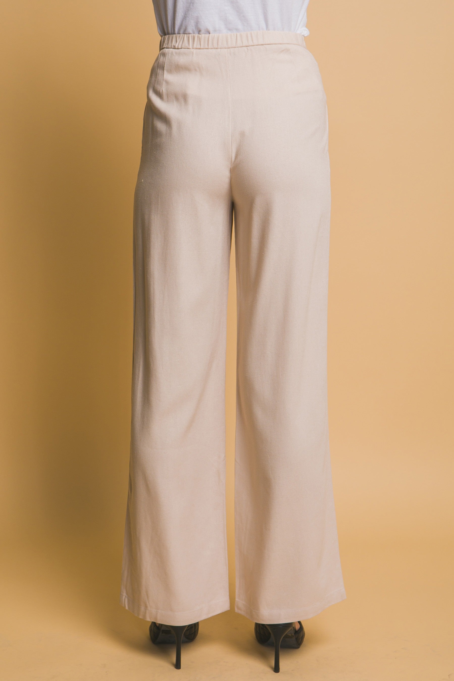 Pantalón palazzo de tiro alto con pinzas