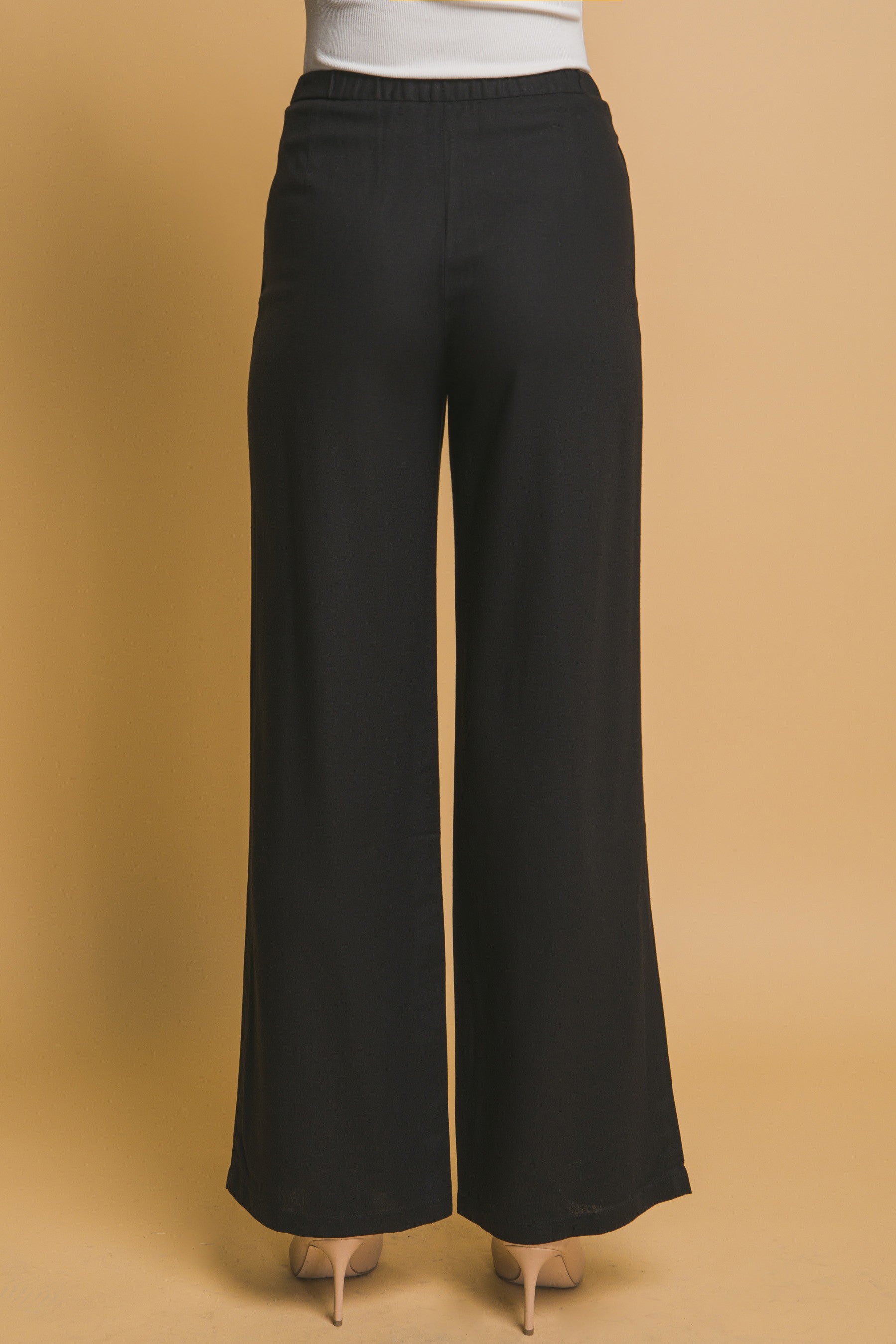 Pantalón palazzo de tiro alto con pinzas