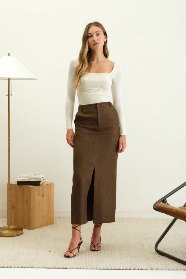 Blusa Manga Larga con Escote Cuadrado