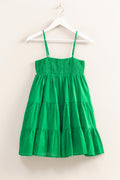 Vestido Corto con Tirantes y Detalle Fruncido