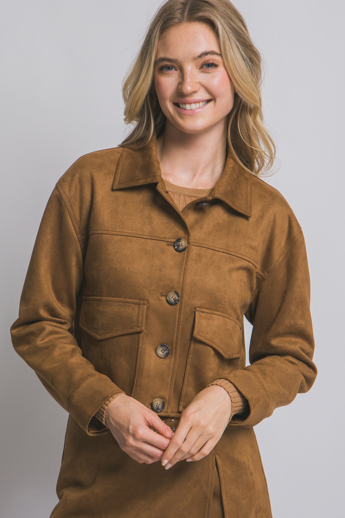 Chaqueta de tela tipo gamusa