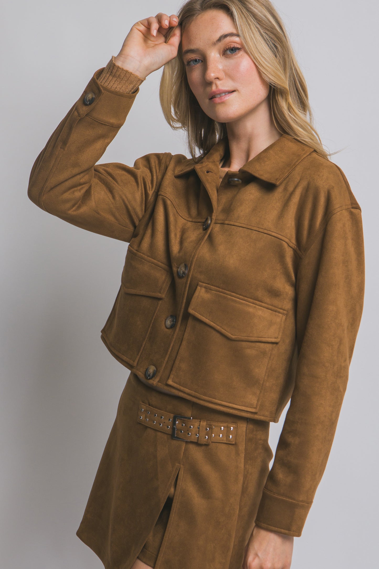 Chaqueta de tela tipo gamusa