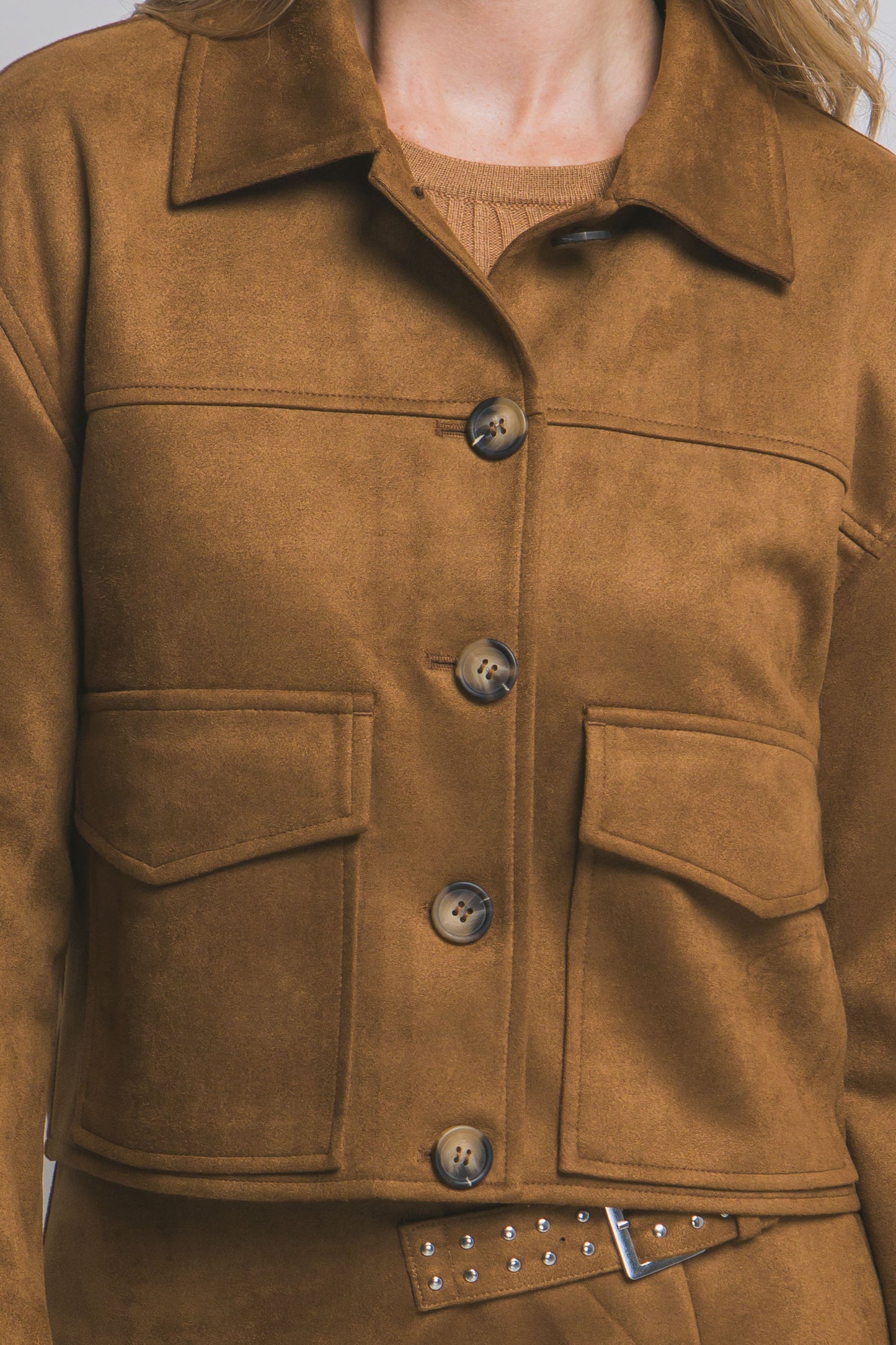 Chaqueta de tela tipo gamusa