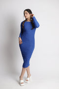 Vestido Ajustado con Textura Plisada