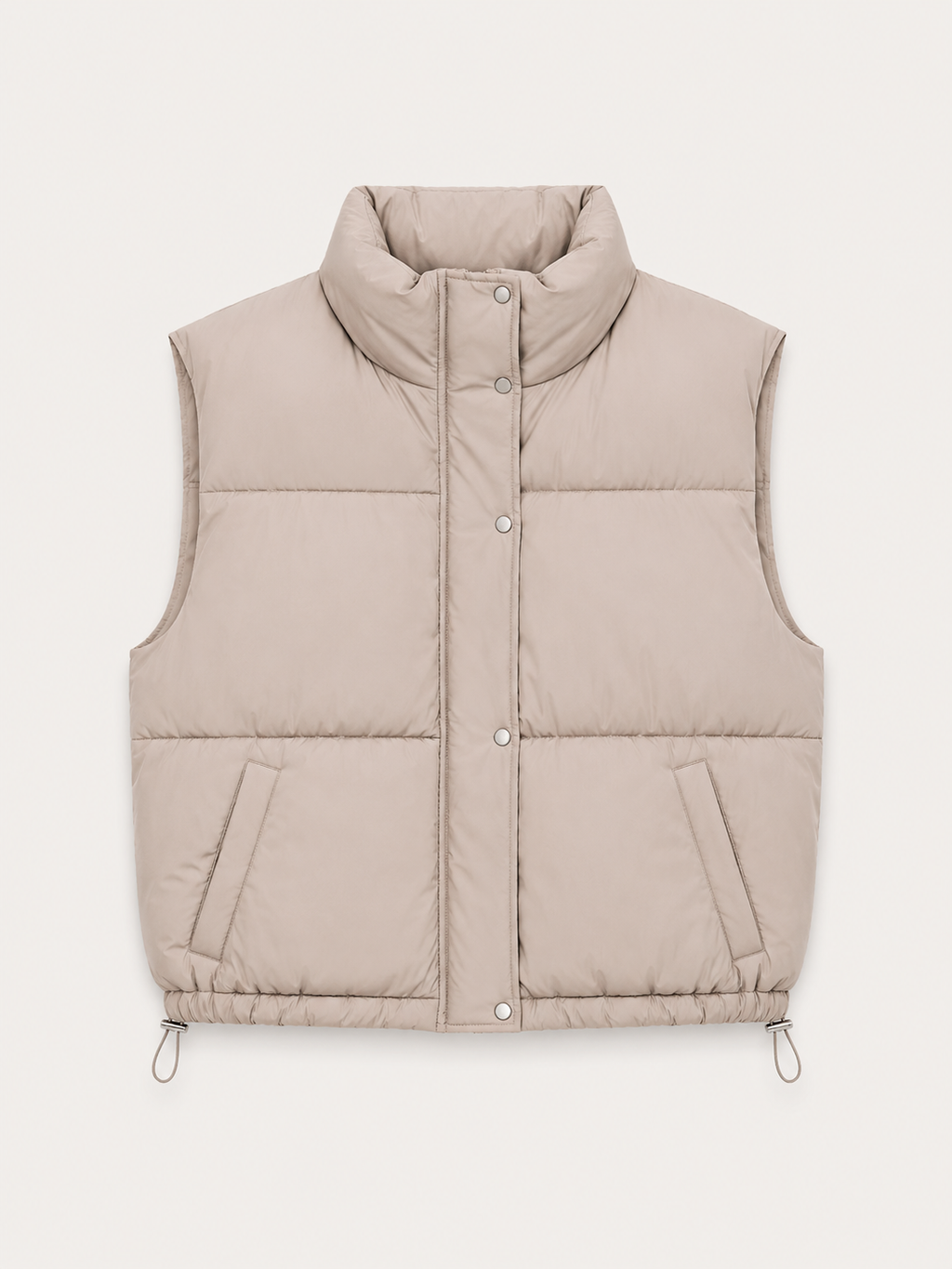 Chaleco acolchado con cuello alto y ajuste en cintura