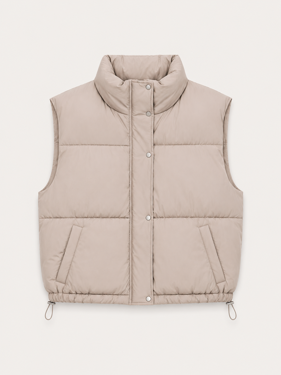 Chaleco acolchado con cuello alto y ajuste en cintura