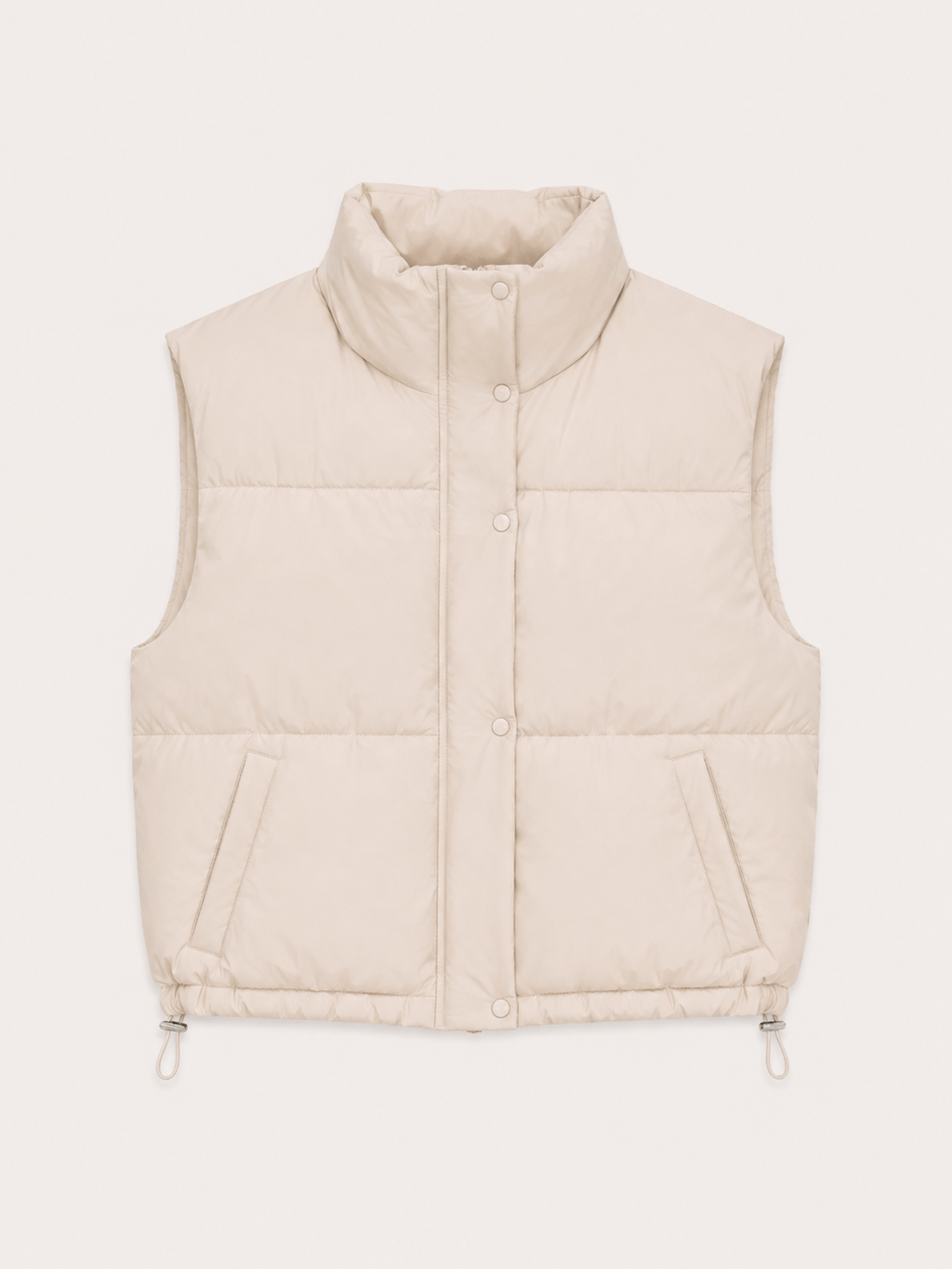 Chaleco acolchado con cuello alto y ajuste en cintura