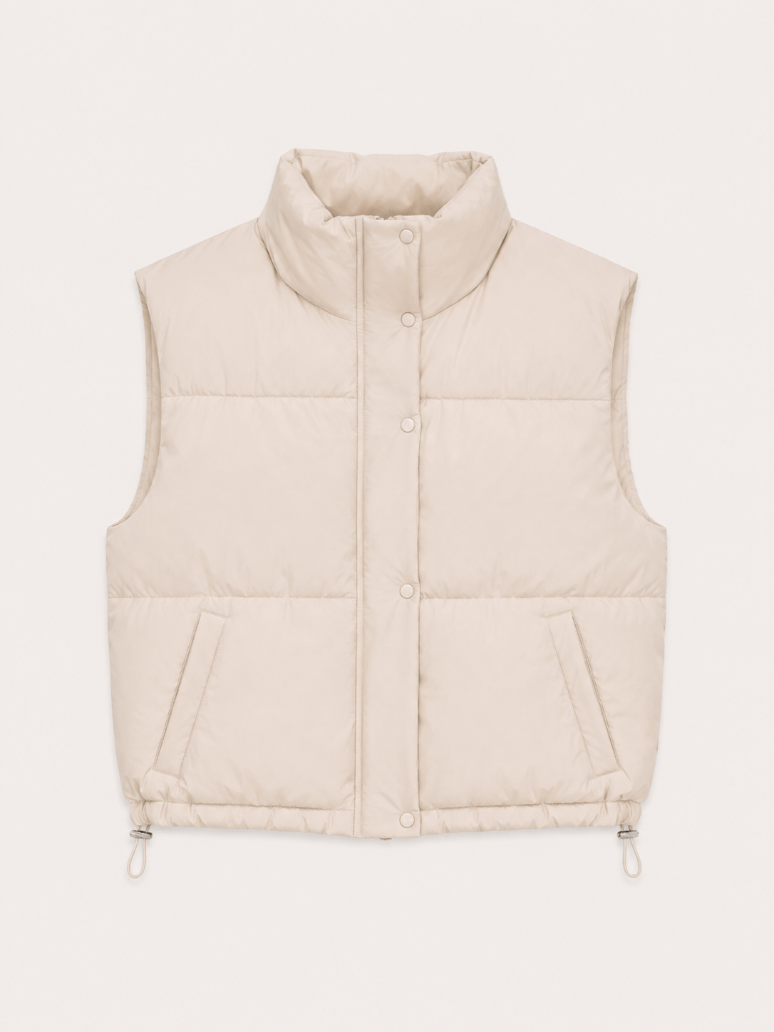 Chaleco acolchado con cuello alto y ajuste en cintura