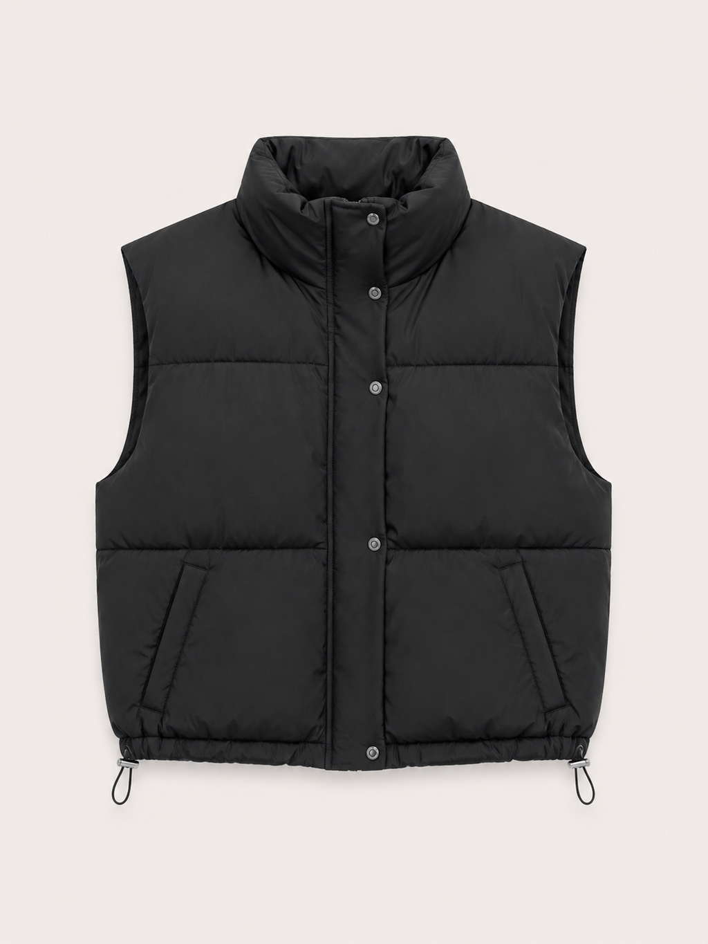 Chaleco acolchado con cuello alto y ajuste en cintura