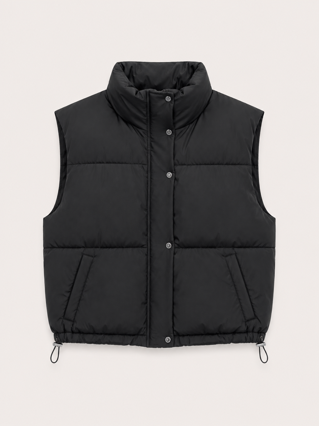 Chaleco acolchado con cuello alto y ajuste en cintura