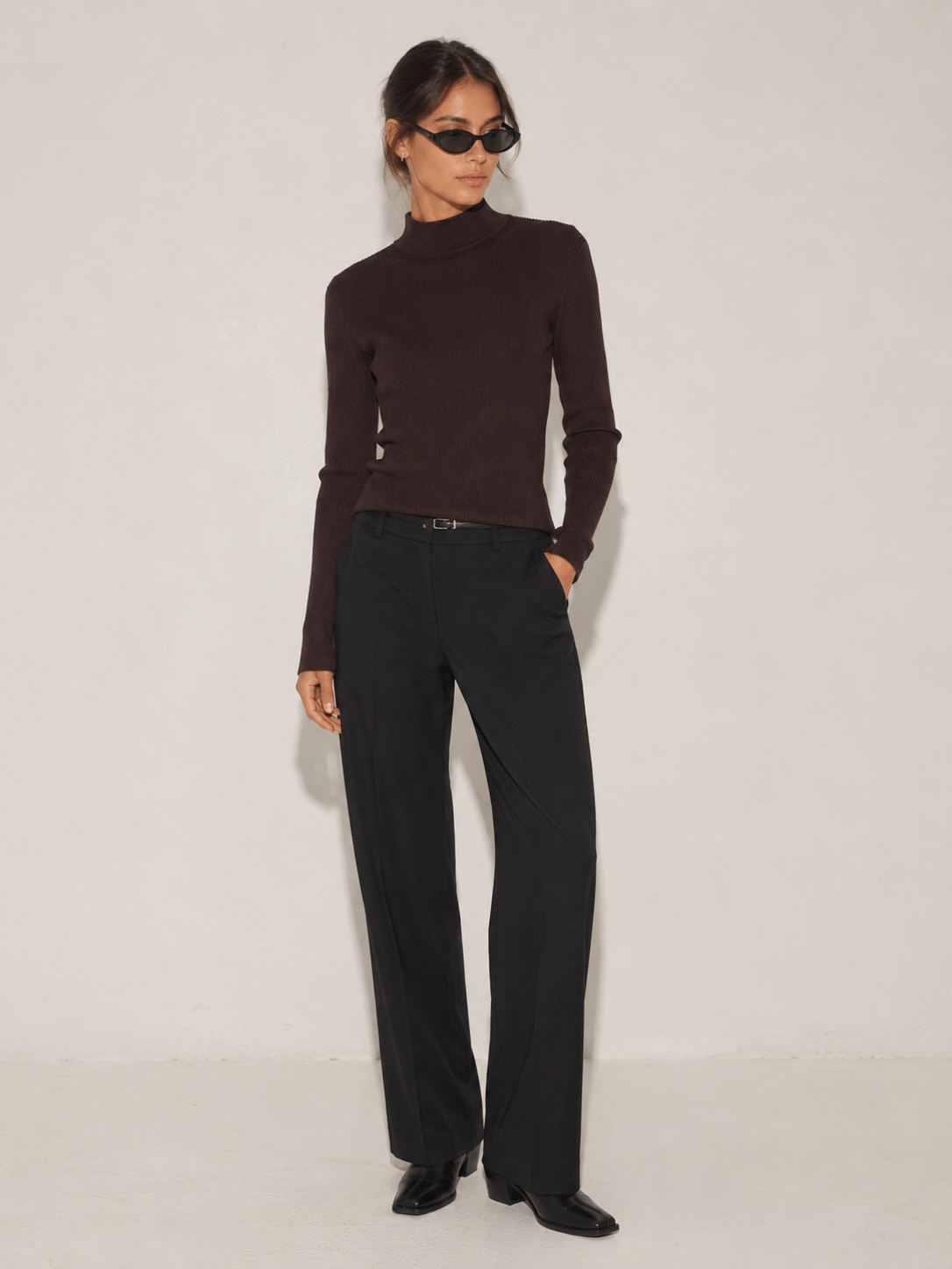 BLUSA CUELLO ALTO TEJIDO RIB