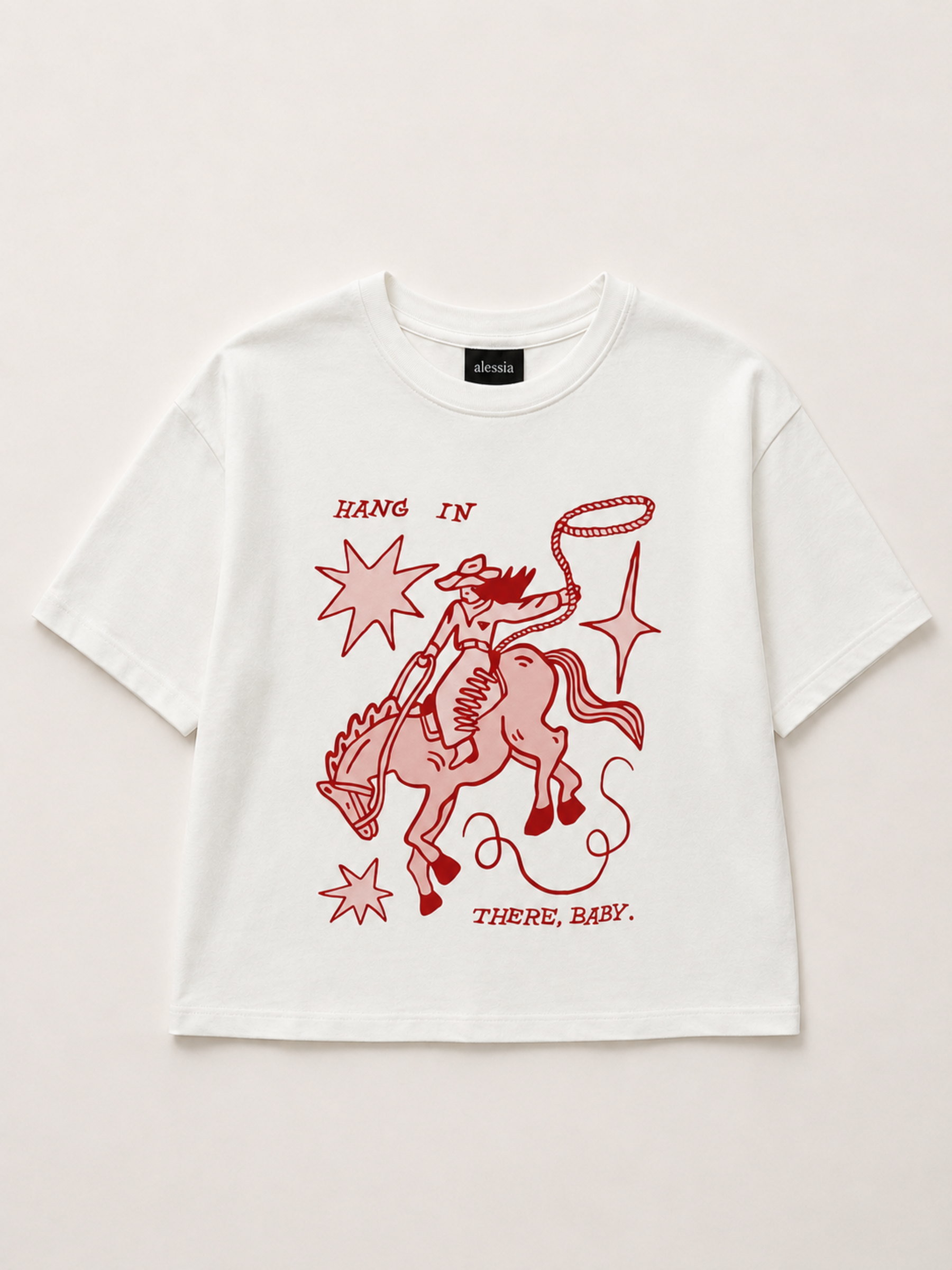 T-Shirt de corte oversized con cuello redondo