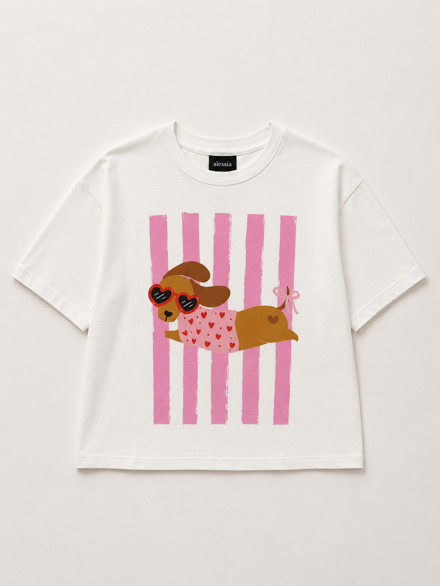 T-Shirt de corte oversized con cuello redondo