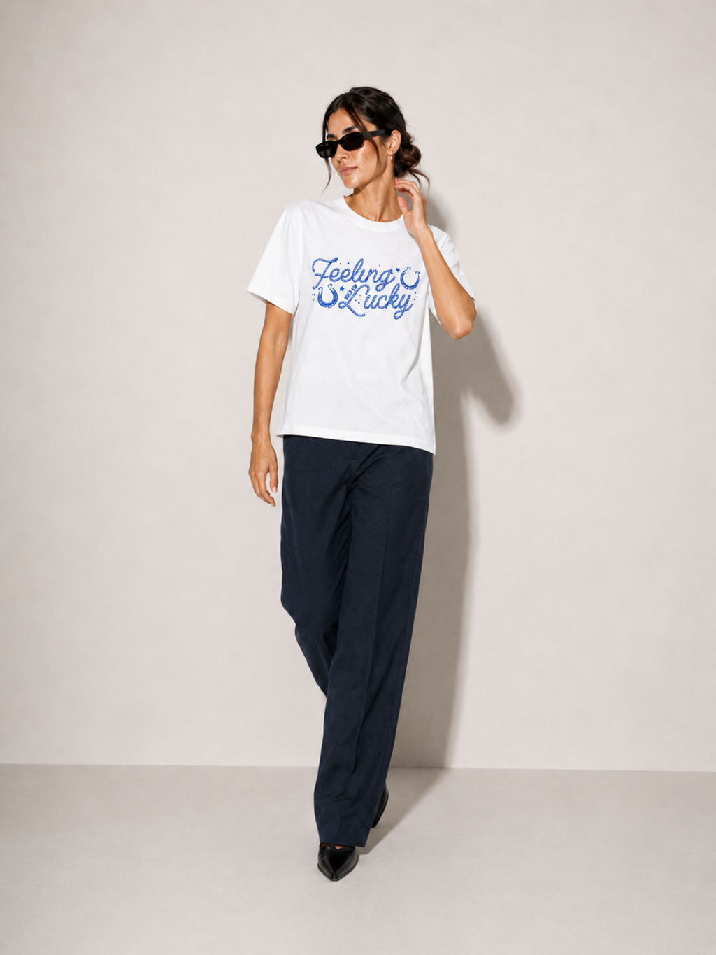 T-Shirt de corte oversized con cuello redondo