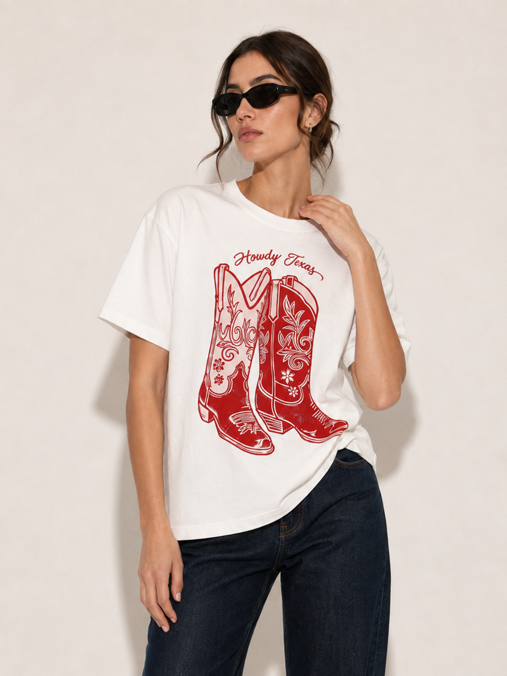 T-Shirt de corte oversized con cuello redondo