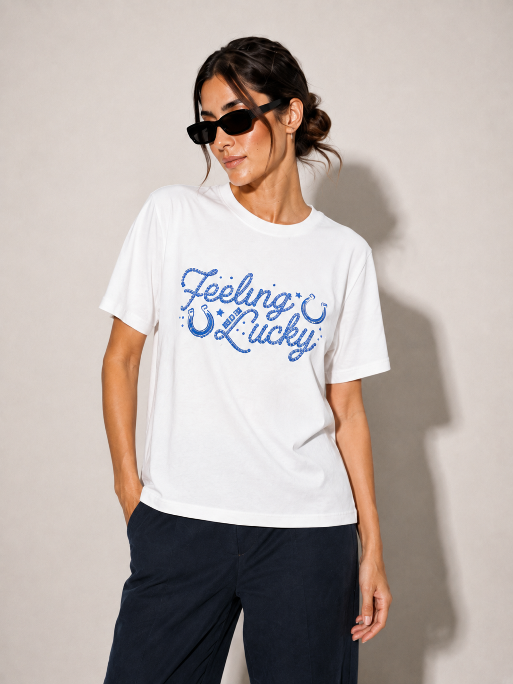 T-Shirt de corte oversized con cuello redondo