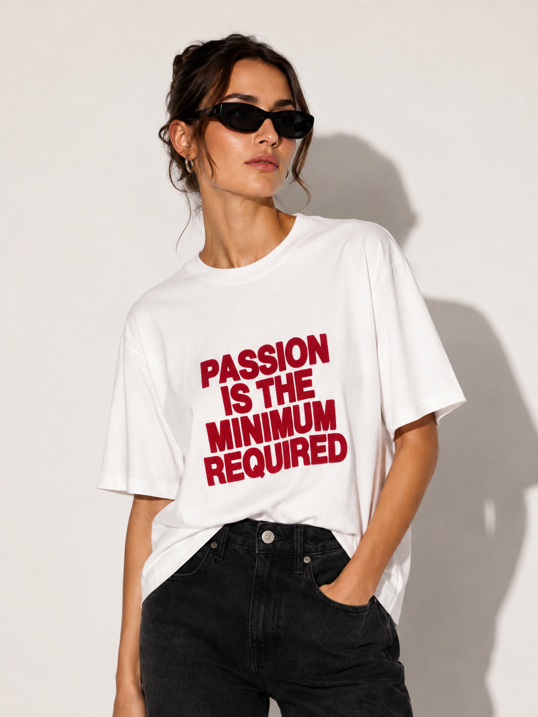 T-Shirt de corte oversized con cuello redondo