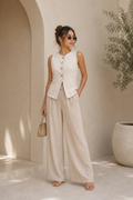 Blusa de lino con detalles bordados